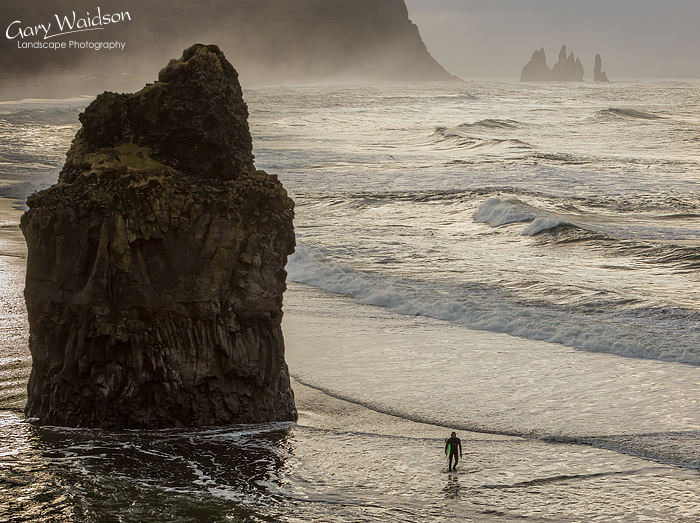 Surfer, Arnardrangur, Iceland - Photo Expeditions -  Gary Waidson - All Rights Reserved