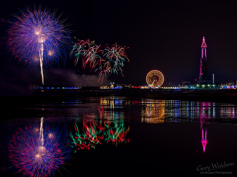 Blackpool  Fireworks - Fine Art Landscape Photography by Gary Waidson