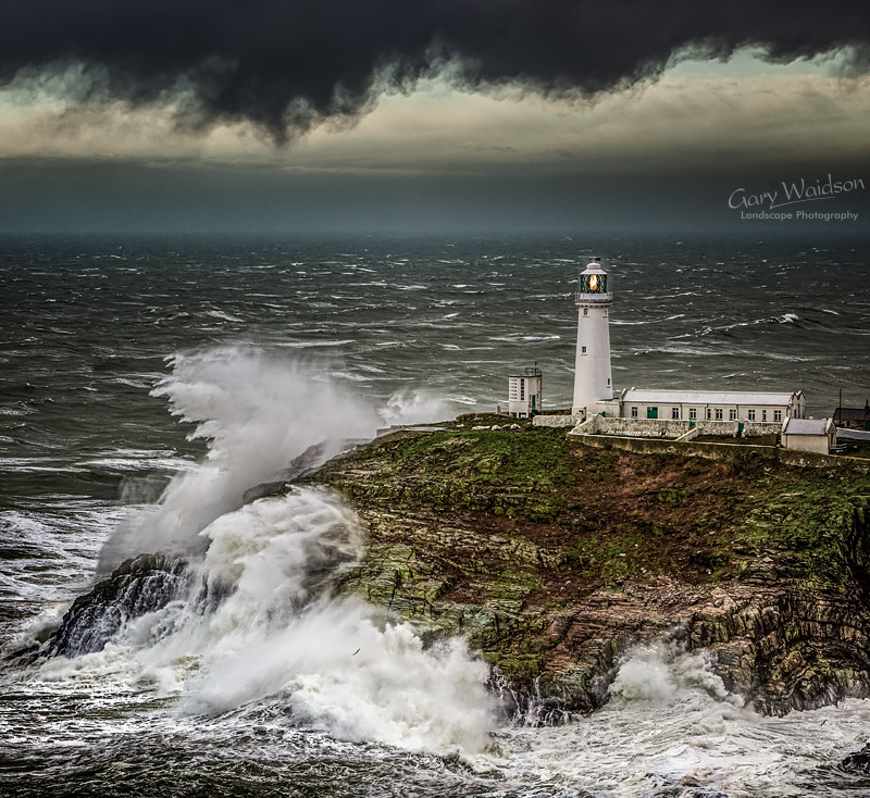 South Stack light in Storm Ciara - Fine Art Landscape Photography by Gary Waidson