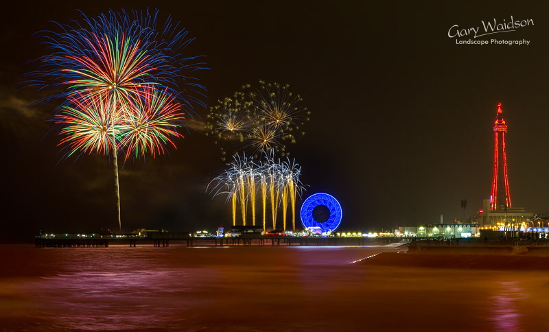 Blackpool Fireworks -   Waylandscape. Fine Art Landscape Photography by Gary Waidson
