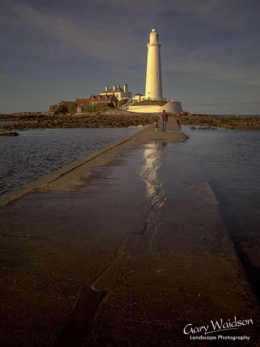 St. Mary's Island Lighthouse and causeway. Landscape photography by Gary Waidson. St. Mary's Island Lighthouse and causeway. Landscape photography by Gary Waidson.